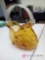 art glass purse unsigned