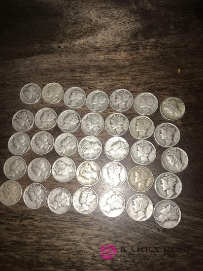 35- Mercury Dimes