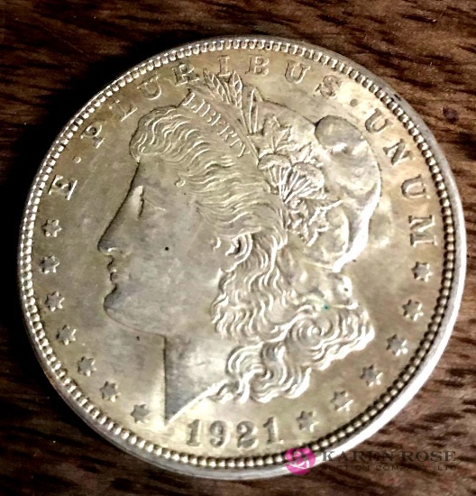 1921 Morgan silver dollar