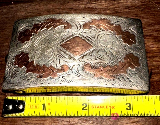 sterling hand engraved belt buckle