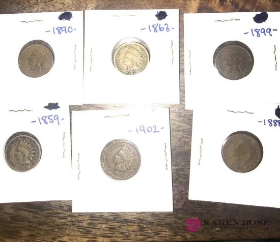 5- Indian head pennies