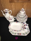 English ironstone Adams old colonial partial dish set 36 pieces