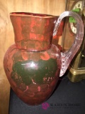 Cranberry vase crystal handle
