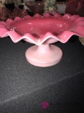 Pink ruffled dish