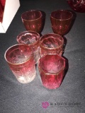 Assorted cranberry glasses