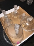 Crystal candle holders/figural lids