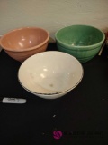 three vintage bowls