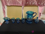 blue pitcher glasses and miscellaneous