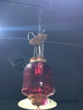 Antique Cranberry Hanging red glass lamp
