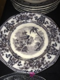 4- Antique davenport mulberry ironstone plates 9 in