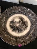 2- Athens Wadams & Sons flow black 10 in plates