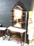 Victorian Marble top hall tree with mirror