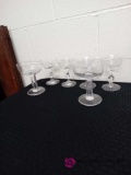 six assorted Crystal glasses unmarked