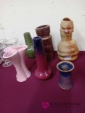 lot of pottery vases