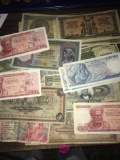 Assorted foreign paper money