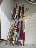 Group of vintage, pens and pencils