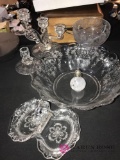 6- vintage etched glassware