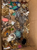 large, lot costume jewelry brooches