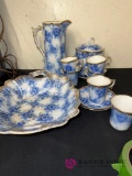 11 pieces, Warwick, China, dishes Flow Blue Misc