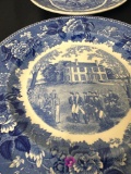 eight collector plates with people and building stencils