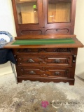 Victorian 8 foot tall curio cabinet desk Walnut