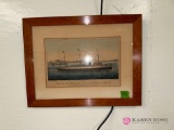 framed Currier and Ives print