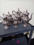 six piece set Meriden and others silver plate