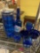 Lots of assorted blue glass