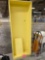 29 x 80 yellow painted wooden bookshelf