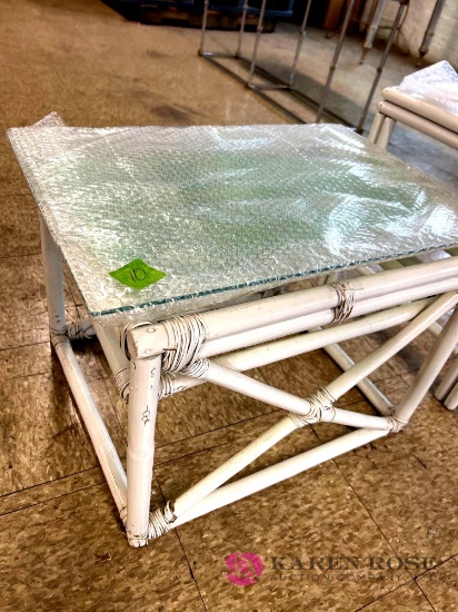 24x17 in glass top side table