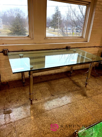 72x38 in glass top dining table