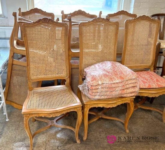 Eight dining chairs