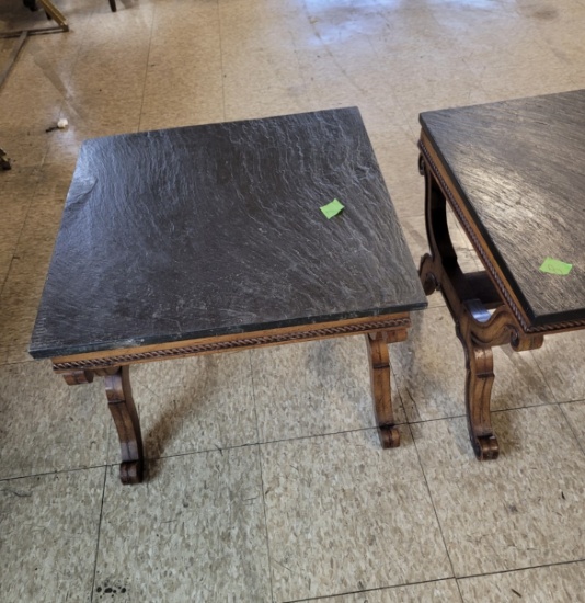 2 ft square slate top side table