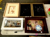 lot of 5 pictures and shadow boxes