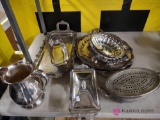 lot of plated serving items