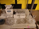lot of glass serving items