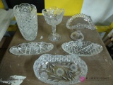 cut glass and miscellaneous serving items