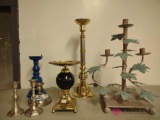lot of seven candle holders