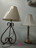 two lamps with shades