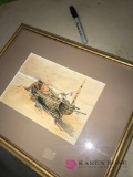 Framed boat picture 14 in x 11 in