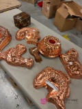 copper cake pans and miscellaneous