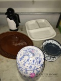 Platters/spongeware cookie jar/crystal plates