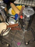 enamel pans/mixing bowl/rolling pin/canister
