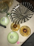 Handblown bowl/candle holders/glass