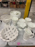 white decorative serving dishes