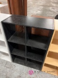 six cubed shelf dark wood color