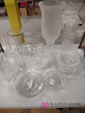 lot of glass vases,bowls,and dishes