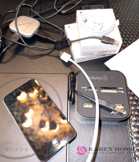 Lot of Apple chargers, and one iPod