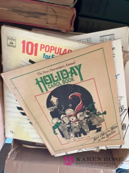 vintage books and sheet music