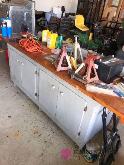 work bench with everything on it